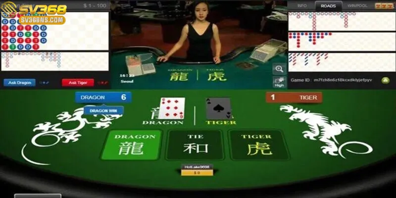 Một người chơi đặt cược vào Rồng trong trò chơi Rồng Hổ tại SV368.